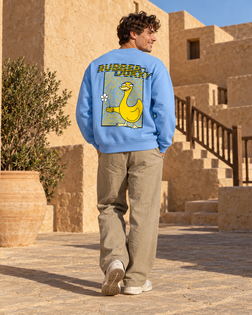 sudadera de cuello redondo doodledukky #2 - azul