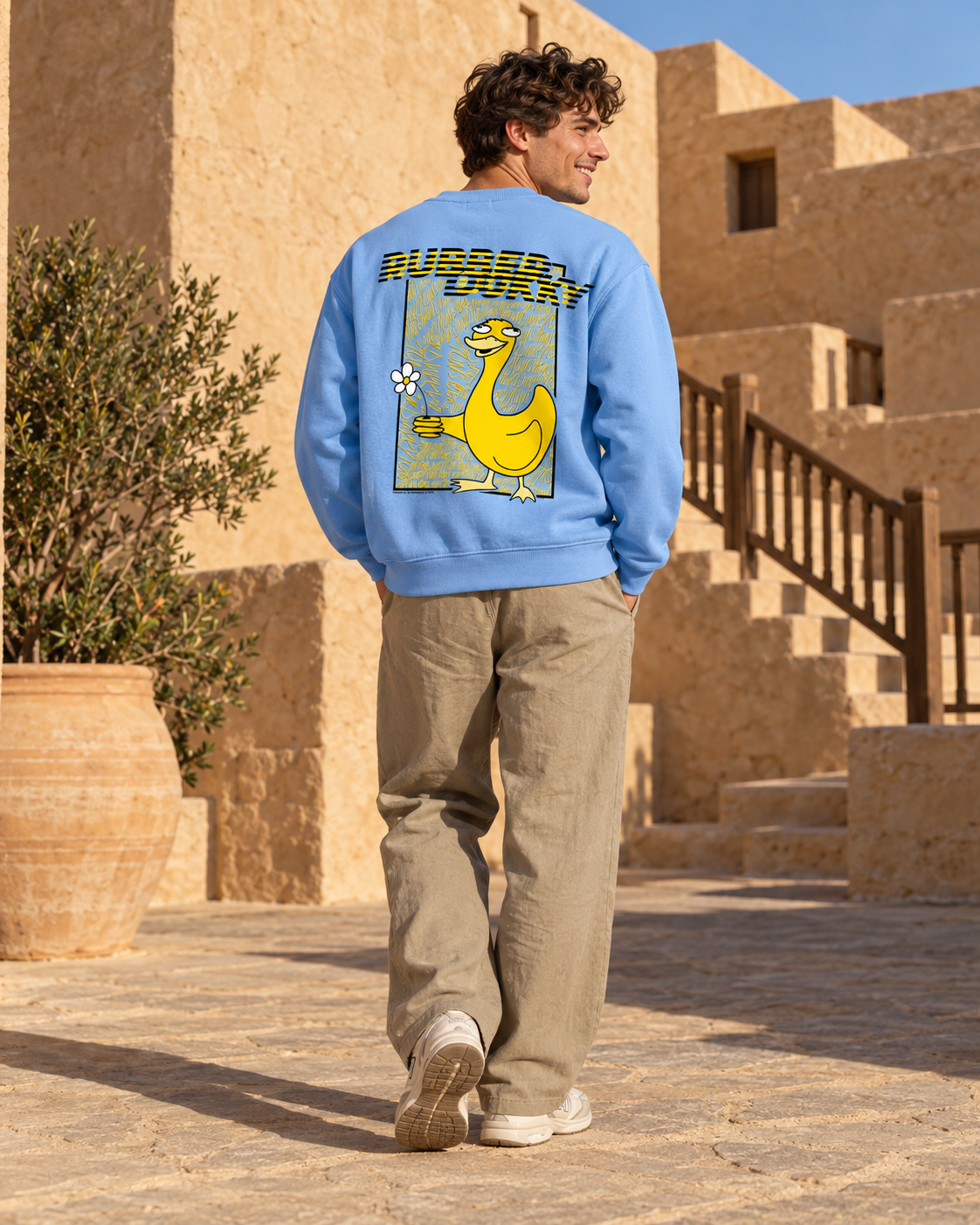 sudadera de cuello redondo doodledukky #2 - azul