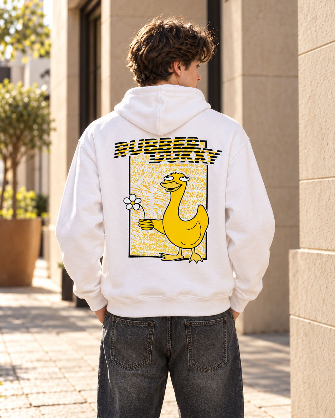 Sudadera con capucha doodledukky n.º 2 - blanco