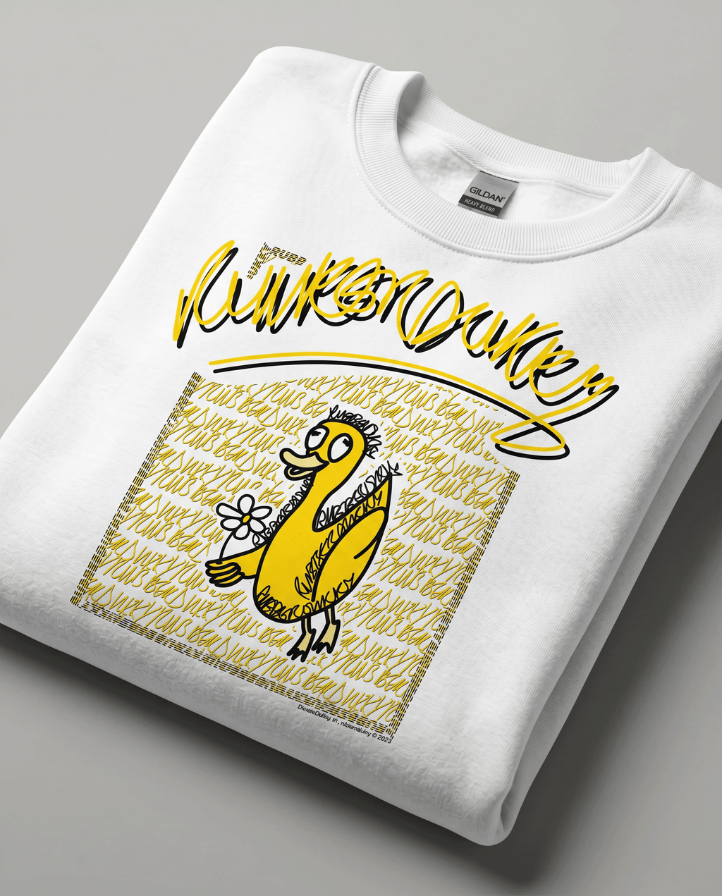 doodledukky #1 crew sweatshirt - white