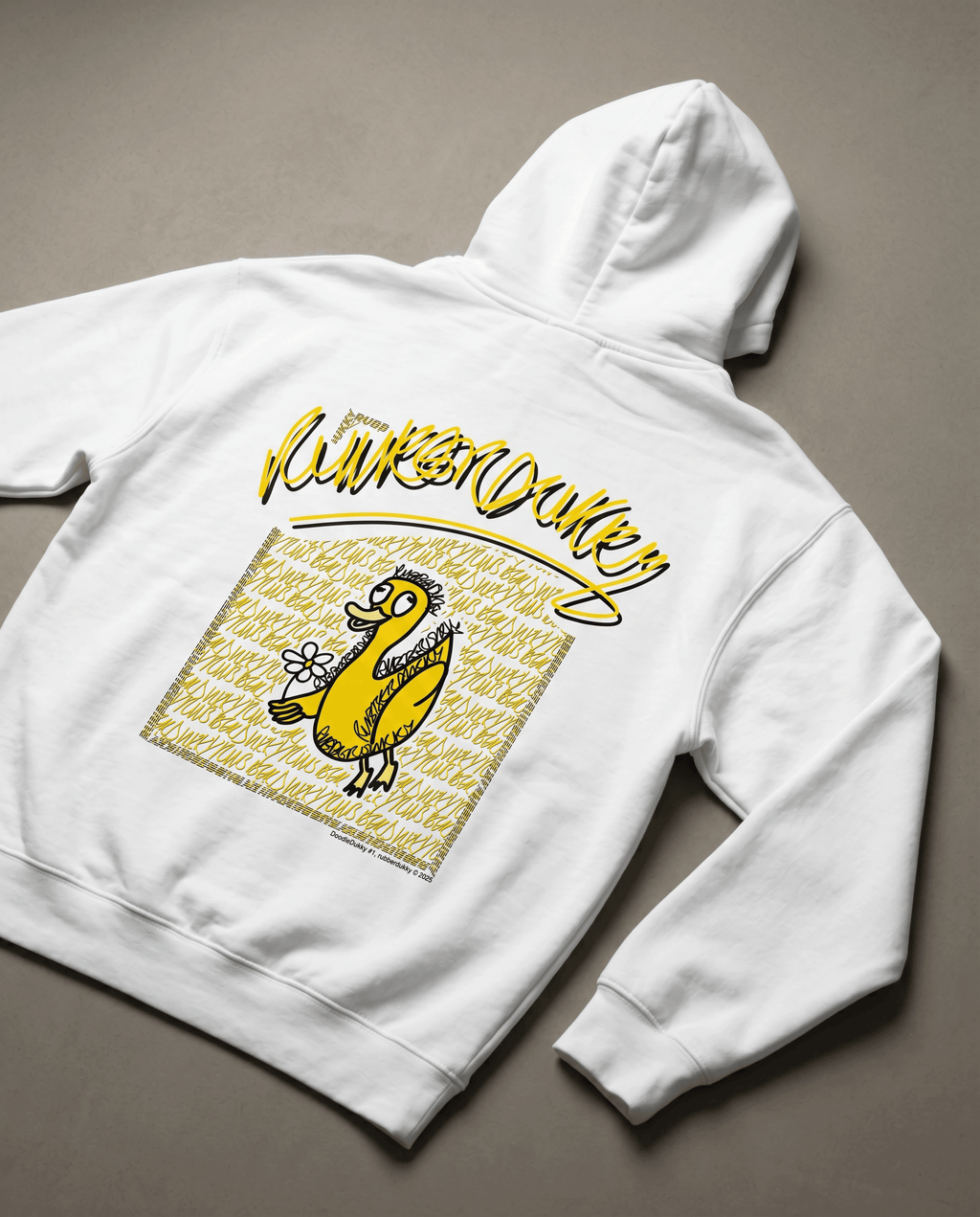 doodledukky #1 hoodie - white