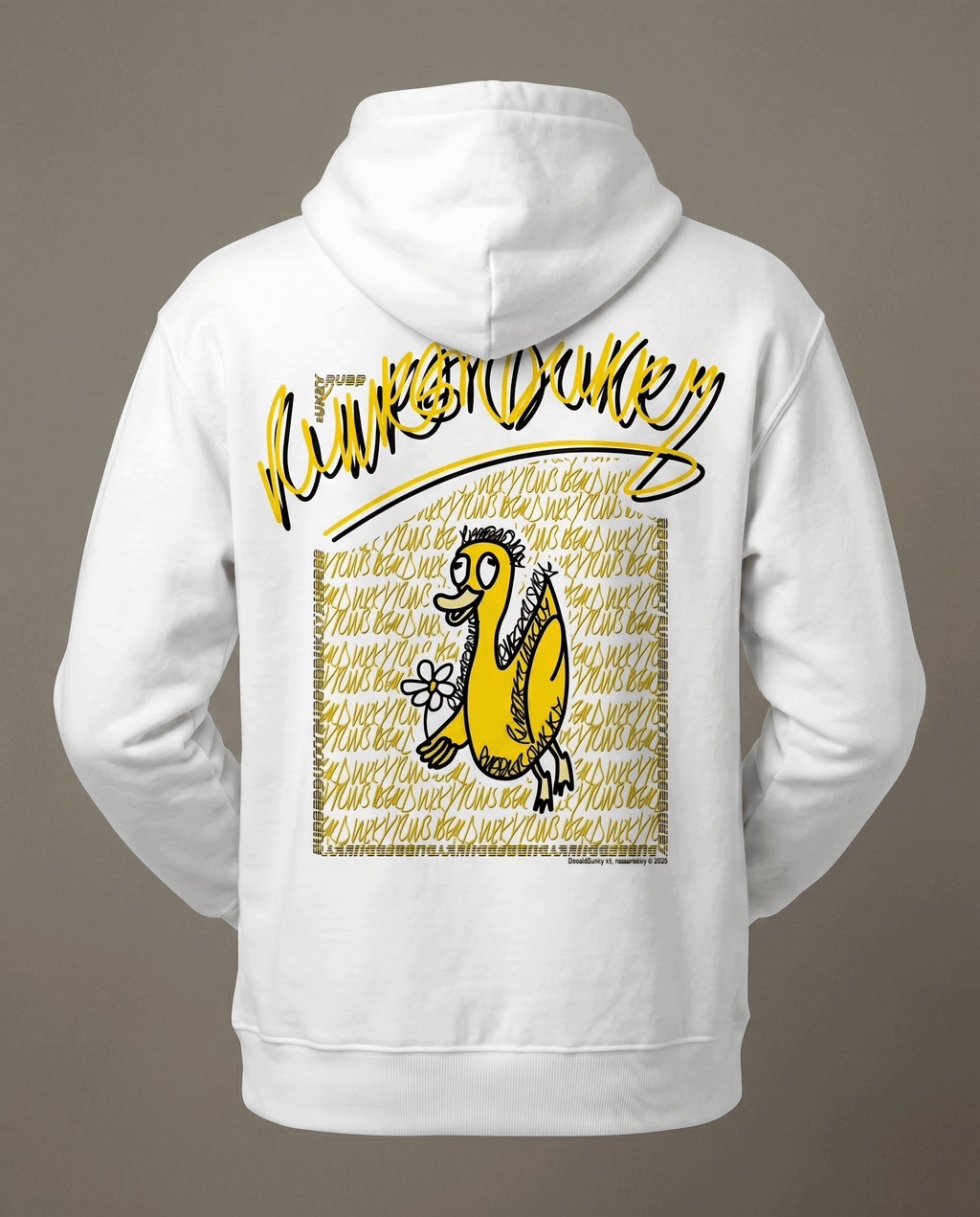 doodledukky #1 hoodie - white