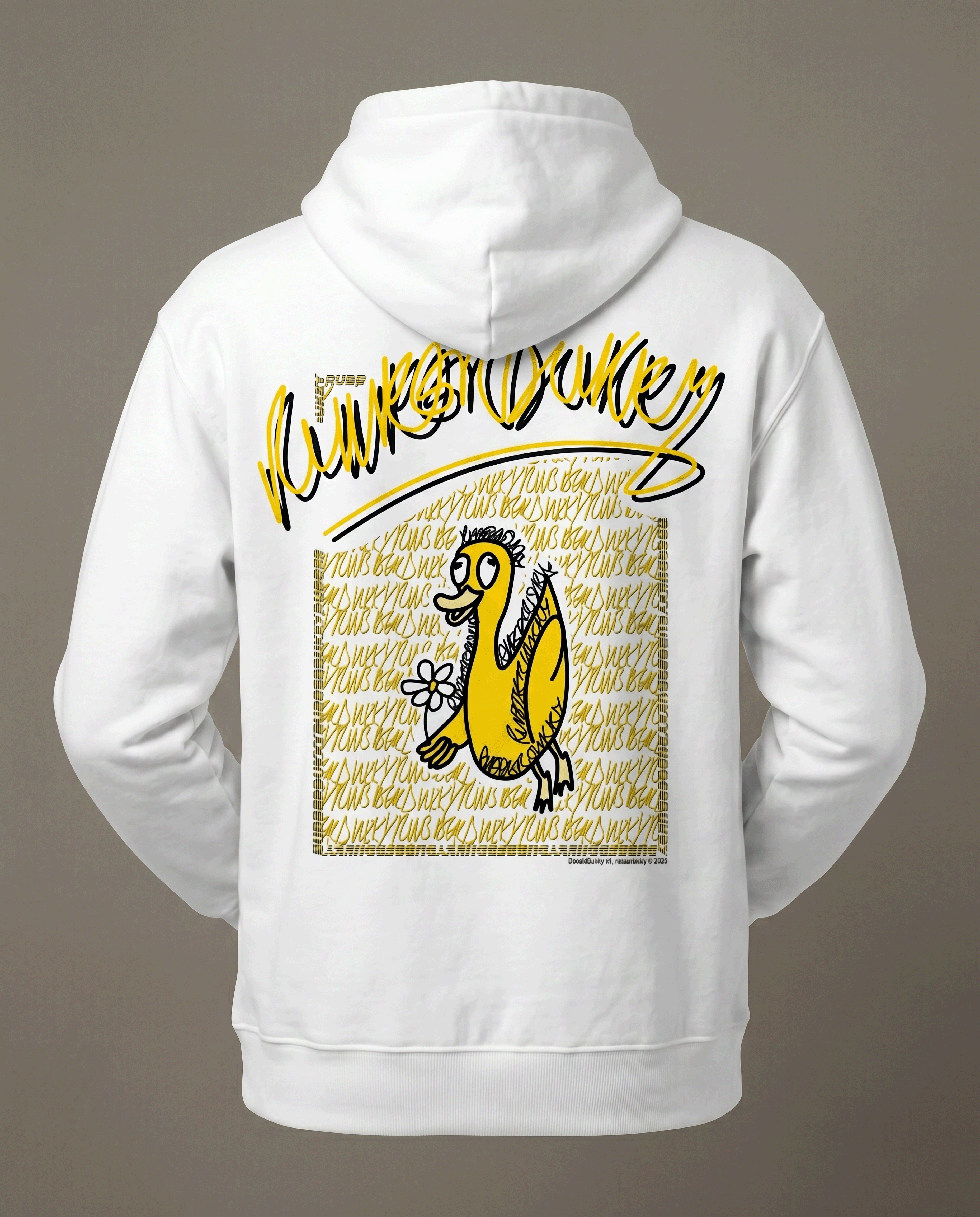 doodledukky #1 hoodie - white