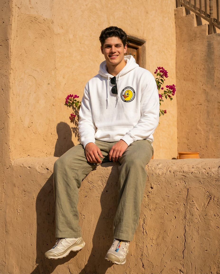 doodledukky #1 hoodie - white