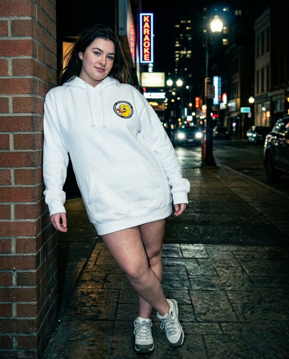 doodledukky #1 hoodie - white